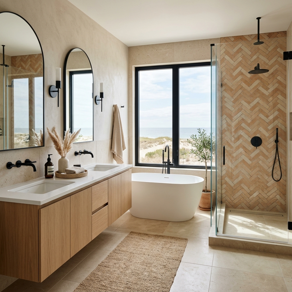 Luxurious Modern Coastal Bathroom Remodel